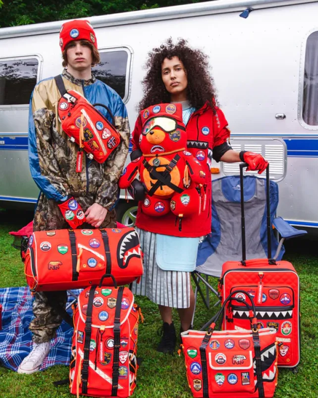 TEDDY BEAR BACKPACKS|BACKPACKS>SPRAYGROUND THE GLOBAL EXPEDITION MONEYBEAR TEDDYBEAR BACKPACK