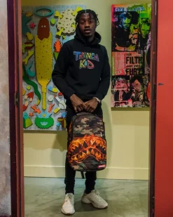BACKPACKS>SPRAYGROUND THE LIL TJAY BURNER SHARK DLX BACKPACK