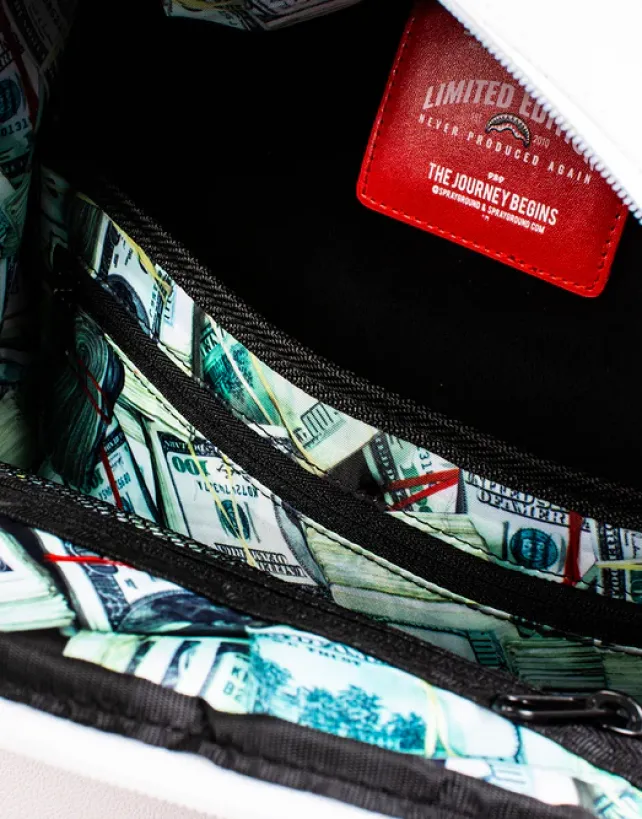 BACKPACKS>SPRAYGROUND THE DIY WHITE BACKPACK (VEGAN LEATHER u0026 INNER MONEY LINING) u0026 MARKERS INCLUDED