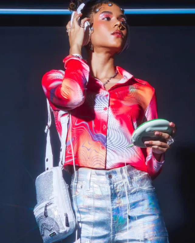 SLINGS|CROSSBODYS>SPRAYGROUND TRINITY CRYSTAL SLING