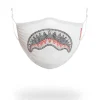 FACE MASKS>SPRAYGROUND TRINITY DIAMOND SHARK (WHT) POLYESTER FACE MASK