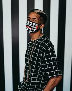 FACE MASKS>SPRAYGROUND TRIPPY CHECK FACE MASK