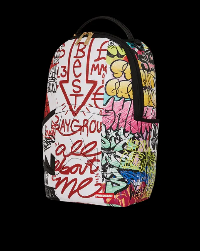 BACKPACKS>SPRAYGROUND TRI-SPLIT GRAFFITI BACKPACK (DLXV)
