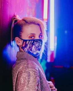 FACE MASKS>SPRAYGROUND u30cau30a4u30c8u30c9u30e9u30b4u30f3 (NITE DRAGON) FACE MASK