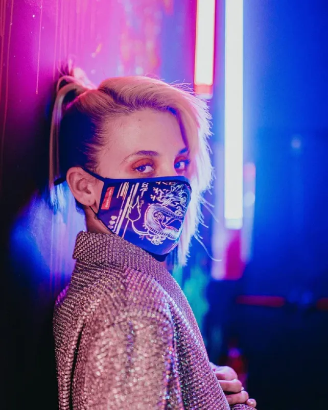 FACE MASKS>SPRAYGROUND u30cau30a4u30c8u30c9u30e9u30b4u30f3 (NITE DRAGON) FACE MASK