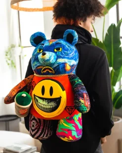 TEDDY BEAR BACKPACKS|BACKPACKS>SPRAYGROUND VILLAIN MONEY BEAR TEDDYBEAR RON ENGLISH EDITION BACKPACK