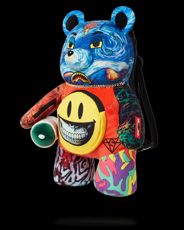 TEDDY BEAR BACKPACKS|BACKPACKS>SPRAYGROUND VILLAIN MONEY BEAR TEDDYBEAR RON ENGLISH EDITION BACKPACK