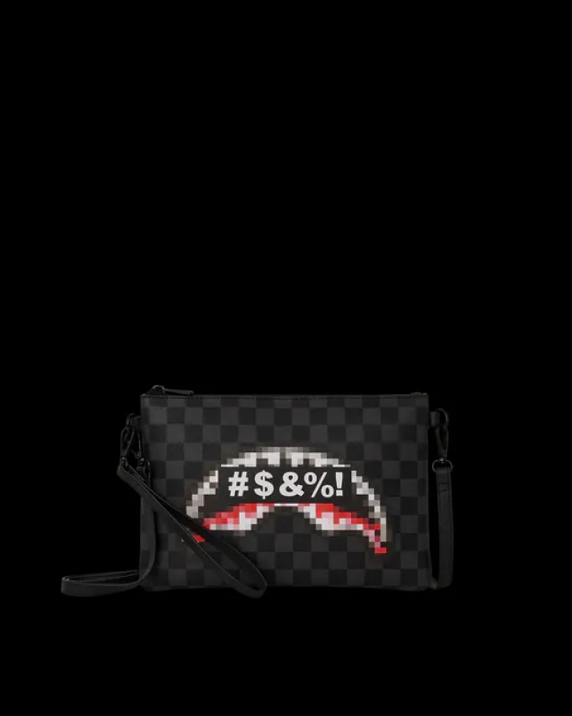 CROSSOVER CLUTCHES>SPRAYGROUND 'WHAT THE BEEP' SHARK CROSSOVER CLUTCH