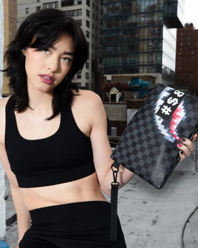 CROSSOVER CLUTCHES>SPRAYGROUND 'WHAT THE BEEP' SHARK CROSSOVER CLUTCH