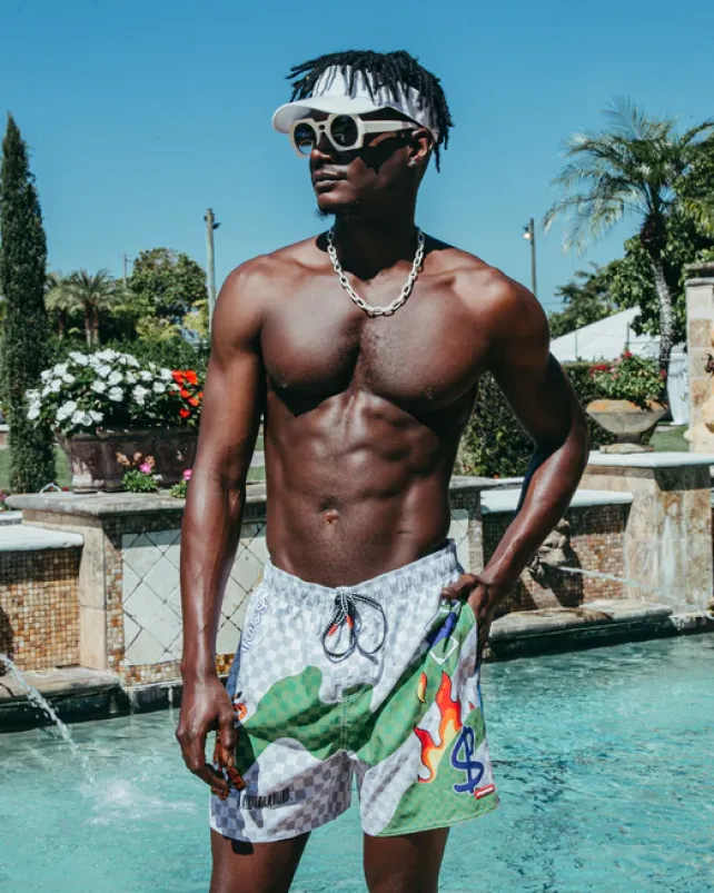 SWIMWEAR>SPRAYGROUND WTF ART SHOTO SWIM TRUNKS