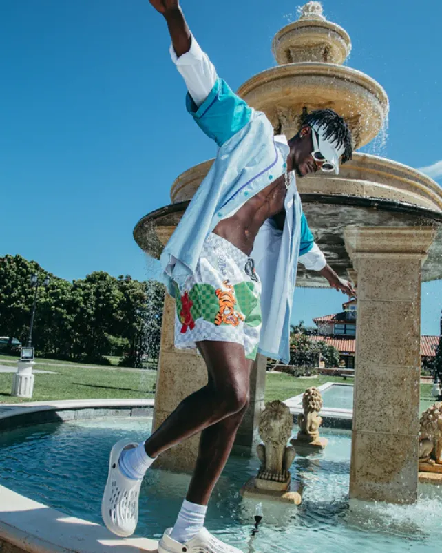 SWIMWEAR>SPRAYGROUND WTF ART SHOTO SWIM TRUNKS
