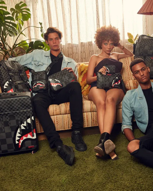 HILLS|BACKPACKS>SPRAYGROUND XTC GREY SHARKS IN PARIS HILLS BACKPACK