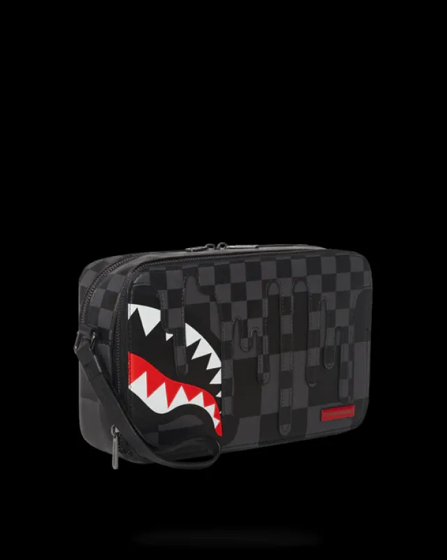 TOILETRIES AKA MONEY BAGS>SPRAYGROUND XTC GREY SHARKS IN PARIS TOILETRY BAG