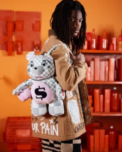 TEDDY BEAR BACKPACKS|BACKPACKS>SPRAYGROUND XTC LA PALAIS MEDIUM MONEYBEAR TEDDYBEAR BACKPACK