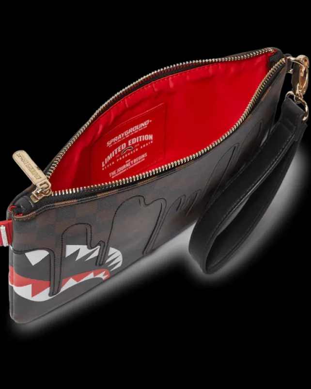 CROSSOVER CLUTCHES>SPRAYGROUND XTC SHARKS IN PARIS CROSSOVER CLUTCH